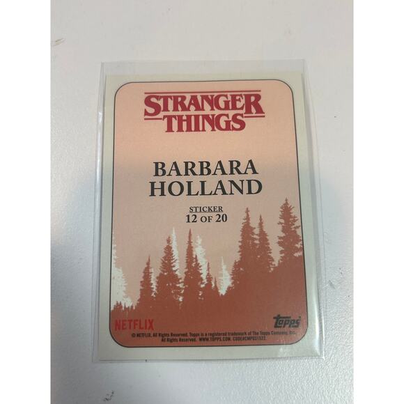 2018 Topps Stranger Things Season 1 Netflix Barbara Holland sticker 12 of 20 - Picture 3 of 3